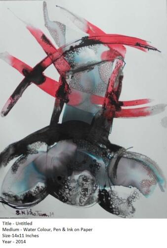 Untitled, Water Colour, Pen  Ink on Paper,Size-14x11 Inches (4)