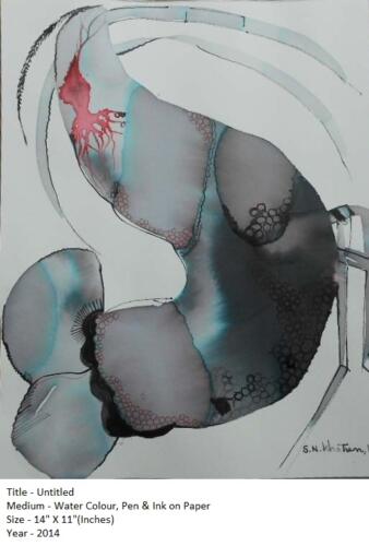 Untitled, Water Colour, Pen  Ink on Paper,Size-14x11 Inches (9)