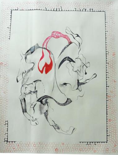 Untitled , Ink  Colour on Paper, Size - 18X30 Inches (3)