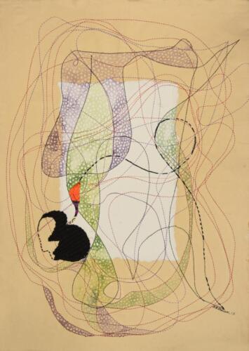 Untitled , Mixed Media on Paper, Size - 16X21.5 Inches