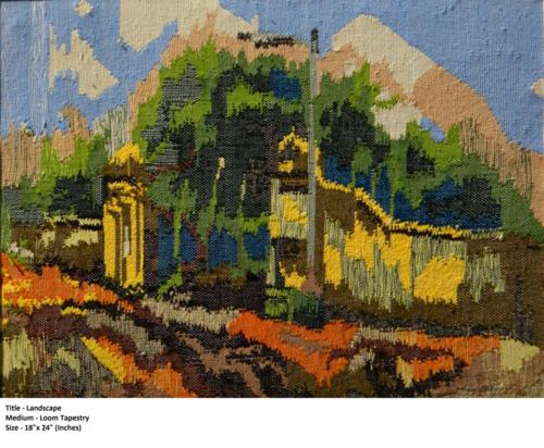 Landscape, Loom Tapestry,Size - 18 x 24 inches