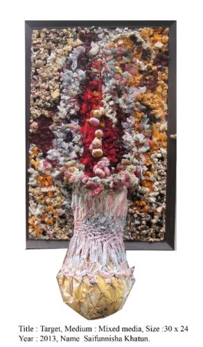 Target, Mixed Media on Tapestry, Size - 30x24 inches